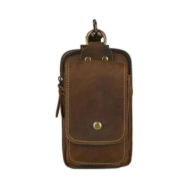 Imagem de Bolsa De Cintura Masculina Vintage Em Couro Crazy Horse Casual Em Cour