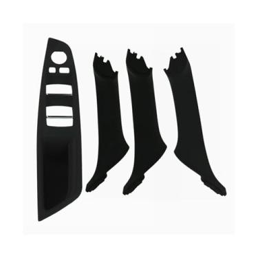 Imagem de Maçaneta da porta interna do carro Puxe a tampa do painel do apoio de braço Substituição da unidade esquerda LHD Compatível com BMW Série 5 F10 F18 520i 525i 528i 2010 2011-2016(Black 4Pcs)