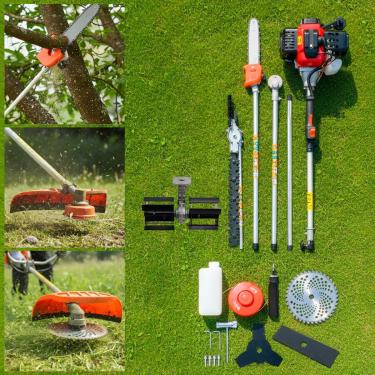 Imagem de Roçadeira Nakasaki 65cc 3,2hp 7 Em 1 Gasolina 2 Tempos Profissional Com Enxada Rotativa