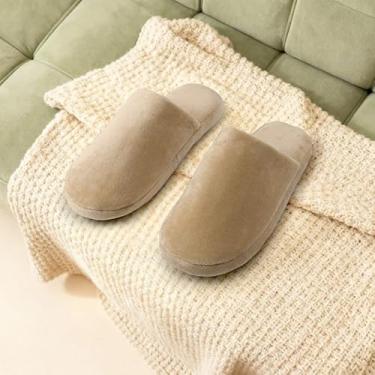 Imagem de Pantufa para mulheres e homens, meias felpudas e macias para casa, sola de borracha, macias, leves, antiderrapantes, internas/externas, Marrom claro, 7-8 Women/5.5-6.5 Men