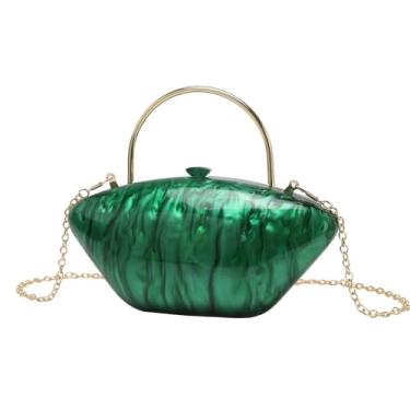 Imagem de BUDAY Bolsa feminina de cor acrílica para noite bolsa clutch única transversal, Verde, One Size