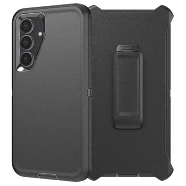 Imagem de YmhxcY Capa da série Defender para Samsung Galaxy S25 FE 5G, robusta e durável, camada segura à prova de choque de grau militar, com proteção de porta, inclui clipe de suporte para coldre para Galaxy
