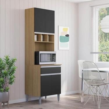 Imagem de Armário Paneleiro Duplo Ambiente AndrÃ:copyright:ia Amendoa Preto - AJL