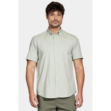 Imagem de Camisa Aramis Manga Curta Oxford Verde-Masculino