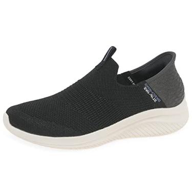 Imagem de Skechers Tênis feminino Hands Free Slip Ins Ultra Flex 3.0 Smooth Step, preto, 35 largo, Preto, 6 Wide