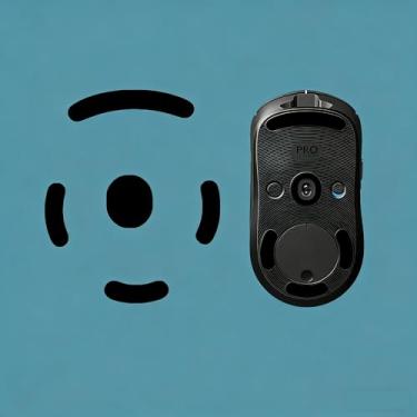 Imagem de WFB 2 conjuntos de patins rápidos 5.1 bordas curvas arredondadas para pés de mouse Logitech Superlight sem fio para jogos (0,8 mm, liso, PTFE) Atualização de desempenho profissional (para G pro preto)