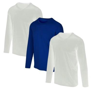 Imagem de Kit com 3 Camisetas Proteção Solar UV +50 Masculina Slim Fitness - Sli