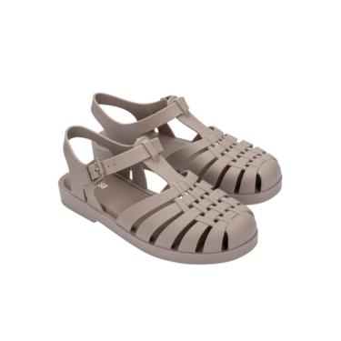 Imagem de Melissa Sandálias femininas Possession Jelly – The Original Jelly Shoes, Sandálias de pescador com alça ajustável e fivela lateral, Bege fosco, 10