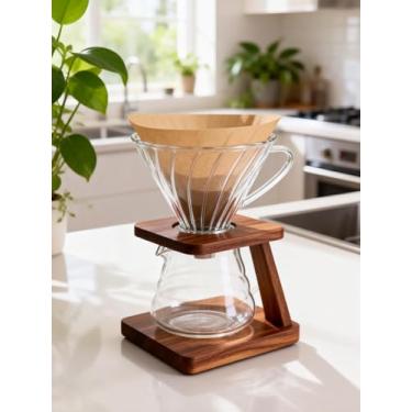 Imagem de Papel de filtro de café, pacote com 50, em forma de V, grosso, descartável, para cafeteira de gotejamento