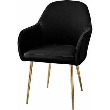 Imagem de Capa elástica para cadeira de jantar com encosto curvo e apoio de braço, ideal para sala de jantar, hotel, penteadeira ou escritório.