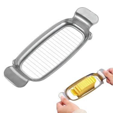 Imagem de Gyinere 1 fatiador de manteiga, cortador de manteiga, cortador de queijo de arame de aço inoxidável, seguro para contato com alimentos, multiuso portátil para bloquear queijo, manteiga, frutas macias.