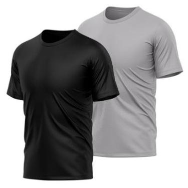 Imagem de Kit 2 Camisetas Masculina Dry Manga Curta Proteção UV Slim Fit Básica Academia Treino Fitness-Masculino
