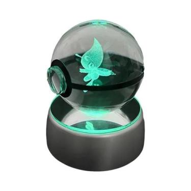 Imagem de Lâmpada LED 3D Cristal Pokémon POKE BALL Com Figuras De Brinquedo Sniv