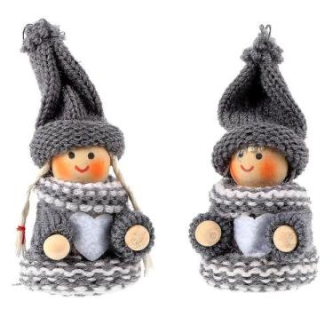 Imagem de Pingente de boneca de Natal Enfeites de Natal verdes 10x4cm - Gloome S