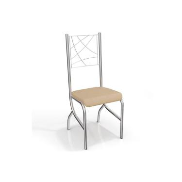 Imagem de Cadeira Sala De Jantar Polônia 4c070 (4 Unidades)- Crome Cromada/nude 16 - Kappesberg