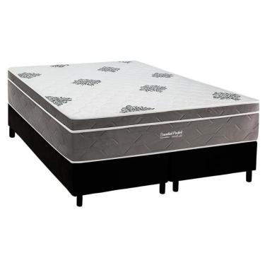Imagem de Conjunto Box Baú Queen: Colchão Molas Inovaflex Ensacadas Essential+base Crc Corano Black (158x198)