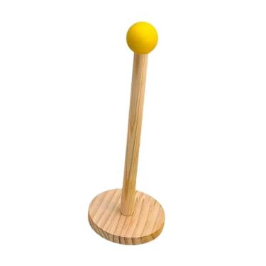 Imagem de DimyFew Suporte de madeira para papel toalha, de chão, dispensador para rolo de papel toalha de banheiro ou mesa de jantar.