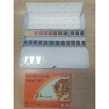 Imagem de Woomer Tinta Aquarela Profissional, Conjunto de Tinta Aquarela de 24 Cores Fina e Alta Concentração para Criadores Profissionais
