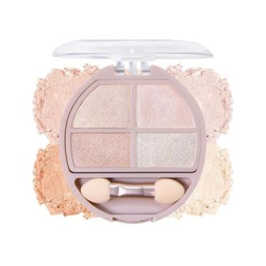 Imagem de Paleta de maquiagem de sombra de olhos com pincel, paleta de sombras de olhos em pó neutro natural dourado nude para mulheres mais velhas, natural de longa duração à prova d'água-01