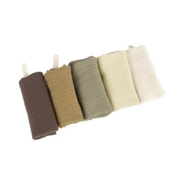 Imagem de Toalhas De Algodão Absorventes Para Bebês Em 6 Camadas, 5 Peças, Panos