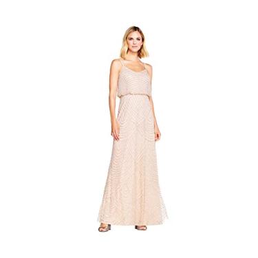 Imagem de Adrianna Papell Vestido feminino longo com contas, Blush, 46