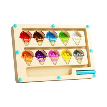 Imagem de Jogo Educativo De Labirinto Magnético De Classificação De Cores Em Mad