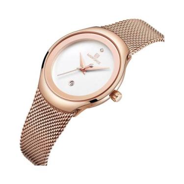 Imagem de Relógio De Pulso Feminino De Moda Em Aço Inoxidável À Prova d'Água Com