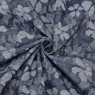 Imagem de WEBEEDY Tecido jeans de 2 jardas da The Yard 59 polegadas/150 cm de largura floral jacquard material não elástico tecido azul para jeans, jaquetas, artesanato faça você mesmo, decoração de Natal e