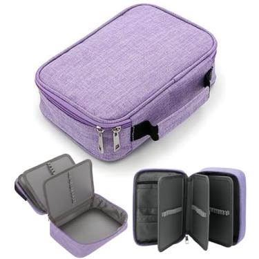 Imagem de Estojo Escolar Box Grande, Organizador, com 4 Divisórias, 72 Elásticos, Feminino, Masculino, Zíper Resistente, com Alça, Qualidade Premium (Roxo)