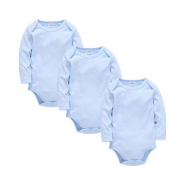 Imagem de Macacão De Algodão Branco De Manga Longa Para Bebês De 0 a 24 Meses, U