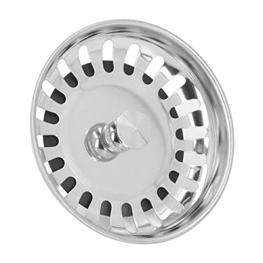 Imagem de Cesta de filtro de pia de cozinha, filtro de pia de aço inoxidável com tampa inferior para drenos padrão 79 mm OD