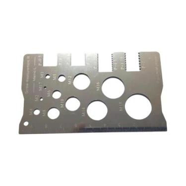 Imagem de Cartão Medidor De Rosca Dupla Face Em Aço Inoxidável Portátil Para Por