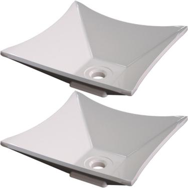 Imagem de Kit 02 Cubas De Apoio Lux Banheiro Lavabo C01 L30 Bege