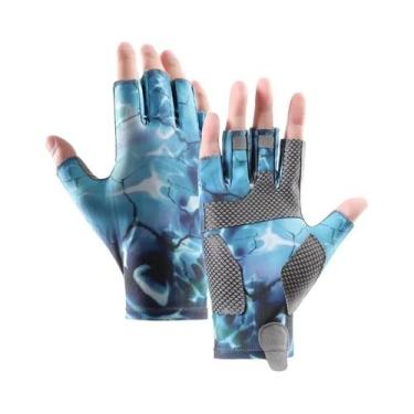 Imagem de Luvas Masculinas De Verão Para Ciclismo E Pesca Em Seda Gelada Com Pro