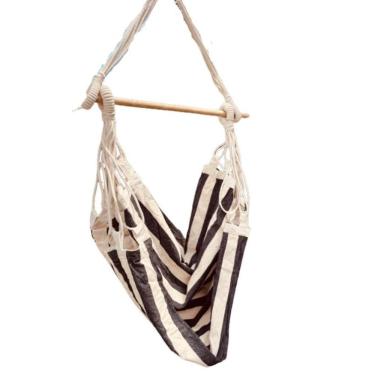 Imagem de Cadeira De Balanço - Sem Espuma - Preta Com Listra Cru