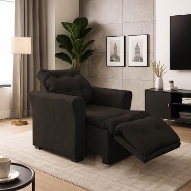 Imagem de Poltrona Cadeira Papai Mamãe Idoso Reclinável E Retrátil Bellagio Marrom