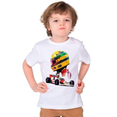 Imagem de Camiseta Infantil Menino Menina em Algodão SENNA T Shirt Estampada Gol