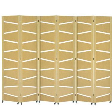 Imagem de 6 Biombo Slim Sanfonado Com Rodinhas E Dobradiças Folha Painel Mdf Cru