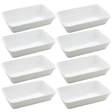 Imagem de Conjunto 8 Assadeiras de Porcelana Branca Travessas 30x20cm Restaurant