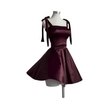 Imagem de Vestido Curto Estilo Ballet Em Cor Sólida Para Mulheres, Cintura Ajust