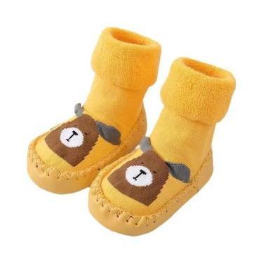 Imagem de Meias De Inverno Para Bebês Com Solas De Borracha, Pantufas Quentes E 