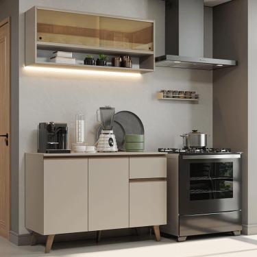 Imagem de Armário De Cozinha Compacta 120 Cm Nice Madesa 01 Crema