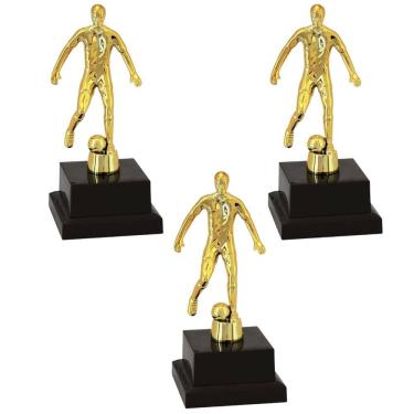 Imagem de Kit 01 Troféu Vitória Vencedor 600060 Futebol 18cm kit com 3 unidades