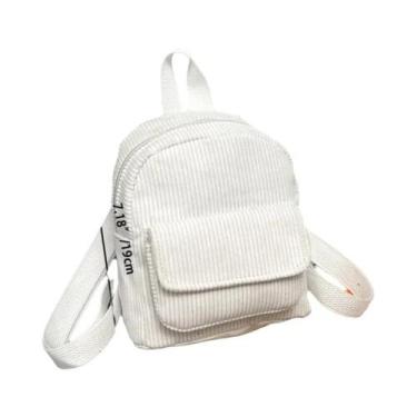 Imagem de Mochila Feminina Mini De Veludo, Cor Sólida, Casual, Pequena, Para Via