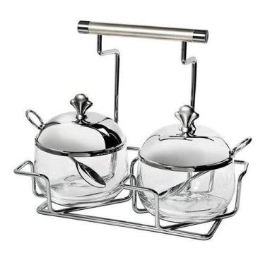 Imagem de Conjunto Porta Condimentos Brinox 3 Peças Argento Inox