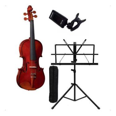 Imagem de Violino Eagle Ve441 Profissional Completo 4/4 + Afinador e Suporte Par