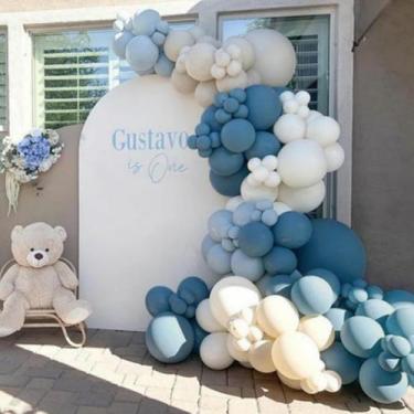 Imagem de Kit de guirlanda de balão Vztipki Dusty Blue 167 unidades para festa