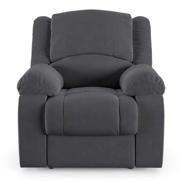Imagem de Poltrona Do Papai Reclinável Sala De Cinema Barcelona Elétrica Usb Veludo Cinza Grafite