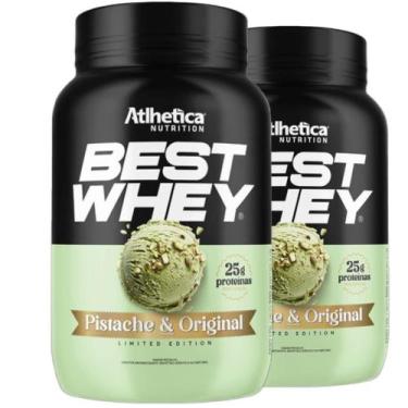 Imagem de Kit 2 Best Whey Isolado Hidro Pistache 900g - Atlhetica - Atlhetica Nu