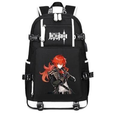 Imagem de Mochila Genshins Impacts Dilucs Cartoon Kids School 30x14x47cm - Yiwei